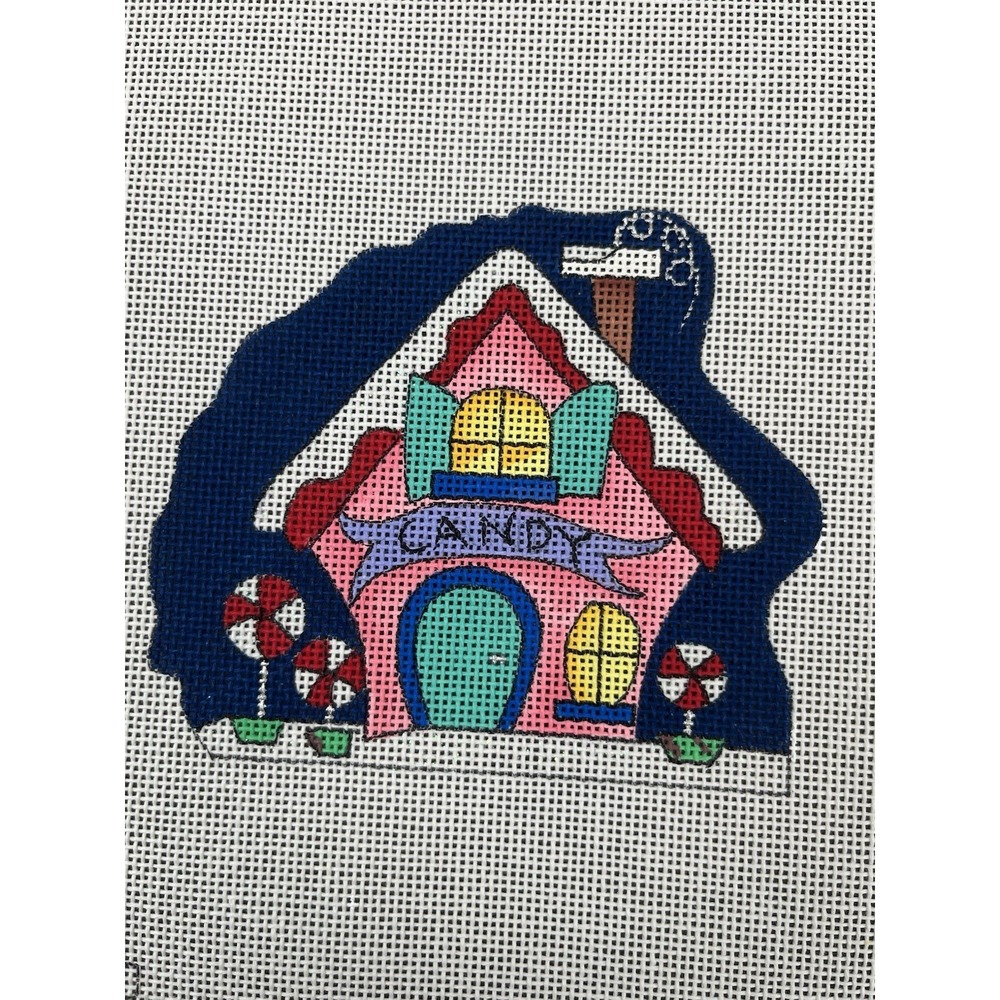 Renaissance Designs Hand Painted Needlepoint North Pole Village - Candy Cottage - Picture 6 of 7